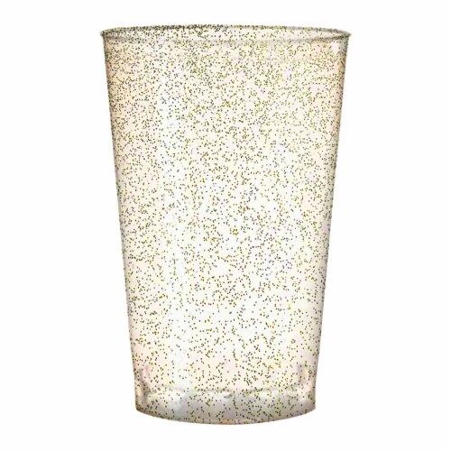 12 oz. Clear with Gold Glitter Round Disposable Plastic Tumblers (240 ...