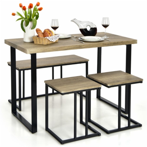Large dining table sales and bench set