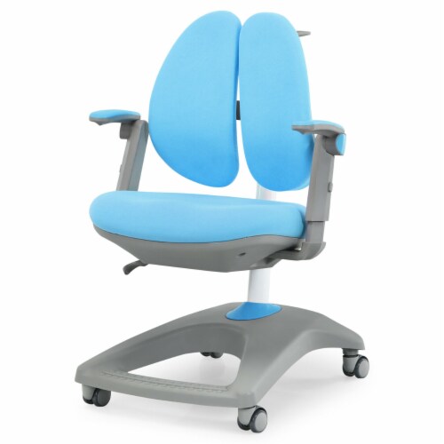 Kids Desk Study Chair Adjustable Height Depth w Sit Brake Casters