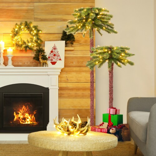 5FT 3.5FT Pre Lit Artificial Palm Tree Christmas Decor Tree w LED Lights 1 unit Kroger