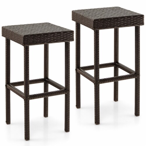 Wicker counter on sale height bar stools
