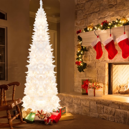 Led pencil christmas deals tree