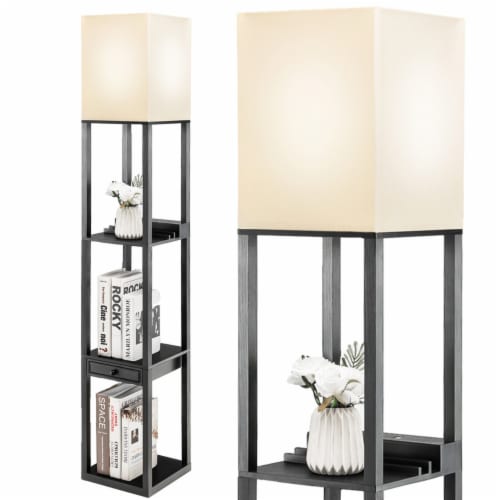 Modern Floor Lamp w Shelves and Drawer Shelf Floor Lamp w Adjustable Brightness 1 unit Fred Meyer