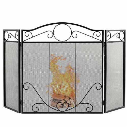 3Panel Fireplace Screen Decor Cover Pets Baby Child Safty Folded Fire