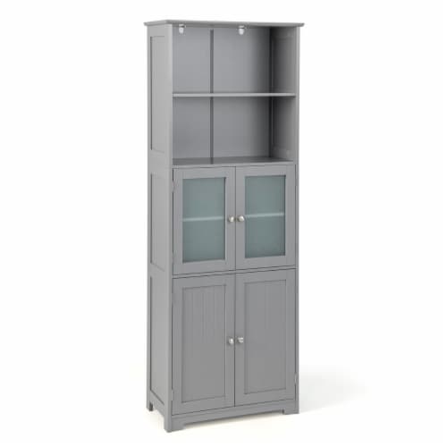 Tall Bathroom Cabinet with Door and Shelf, White