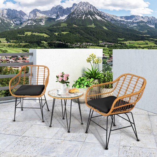 Modern black bistro set cheap