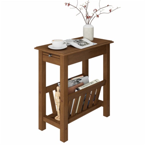 Chairside table with shop pull out tray