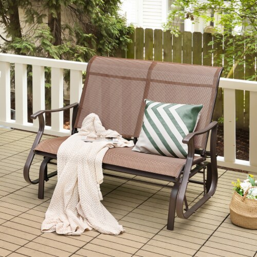 2 Person Outdoor Glider Chair Patio Rocking Lounge Chair w