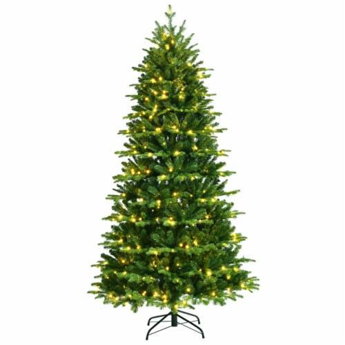 Gymax 6/7/8 Ft Pre-Lit Christmas Tree Artificial Hinged Xmas Tree W/ Led Lights 6 Ft, 1 Unit - Fry's Food Stores