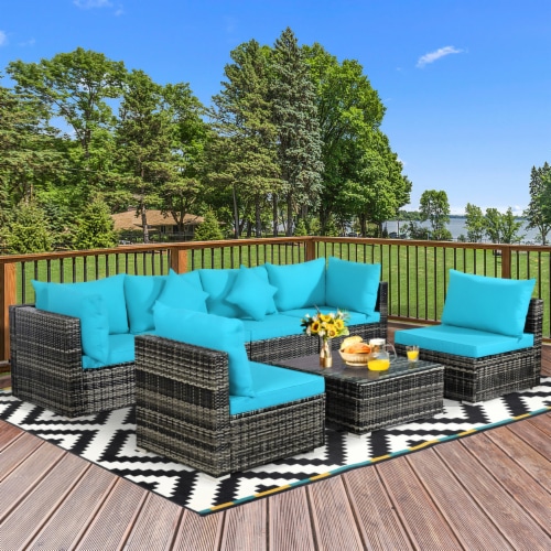 Turquoise patio sales set