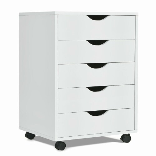 5 Drawer Dresser Storage Cabinet Chest w/Wheels for Home Office White, 1  unit - Fred Meyer