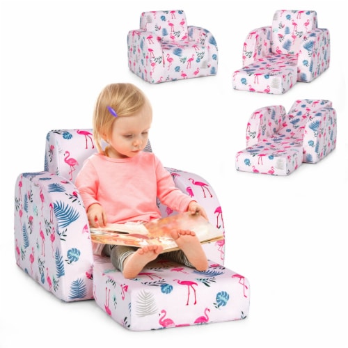 3 in 1 Convertible Kid Sofa Bed Flip Out Chair Lounger for Toddler Pink 1 unit Smith s Food and Drug