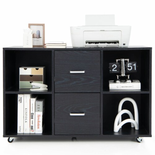 Black wood discount file cabinet