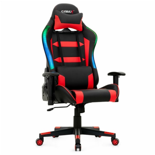 Gaming Chair Adjustable Swivel Computer Chair w/ LED Lights & Remote Black  + Red, 1 unit - Fry's Food Stores