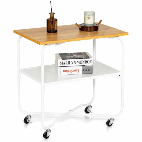Foldable Utility Carts, 3-Tier Service Cart With Lockable