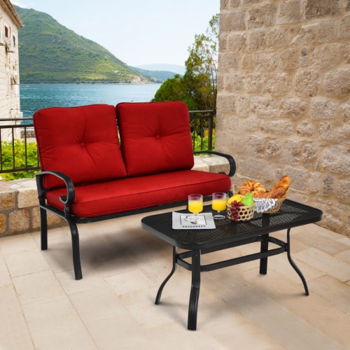 Outdoor loveseat and table set deals