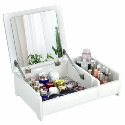 Wooden Makeup Organizer Desktop Storage For Vanity Multifunctional