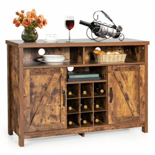 Rustic sideboard with wine rack hotsell