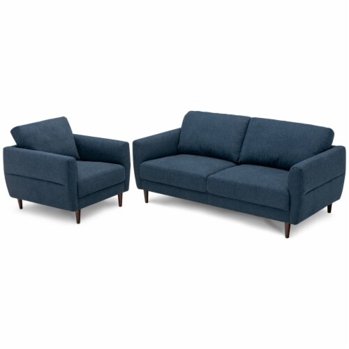 2 Pieces Living Room Sofa Set Modern Fabric Sofa Couch Accent