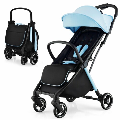 Gymax Portable Baby Stroller One Hand Fold Pushchair W Aluminum Frame Blue 1 unit Fry s Food Stores