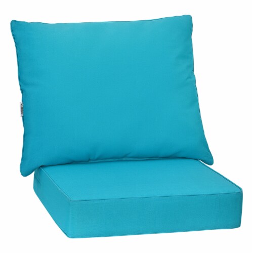 2PCS Deep Seat Chair Cushion Pads Set Indoor Outdoor W Rope Belts