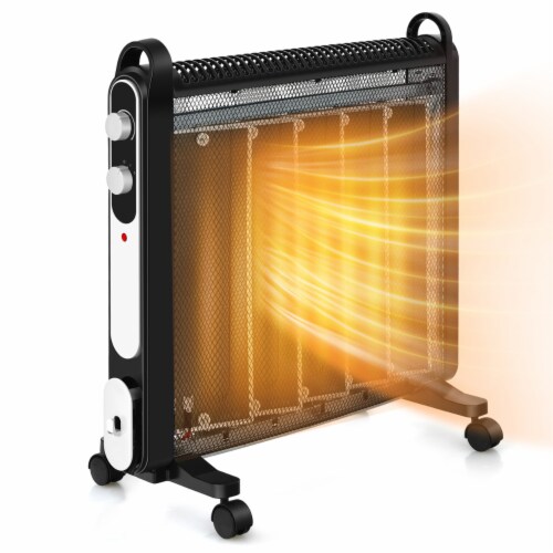 1500W Mica Heater Portable Electric Space Heater w/ Overheat Protection Perspective: front