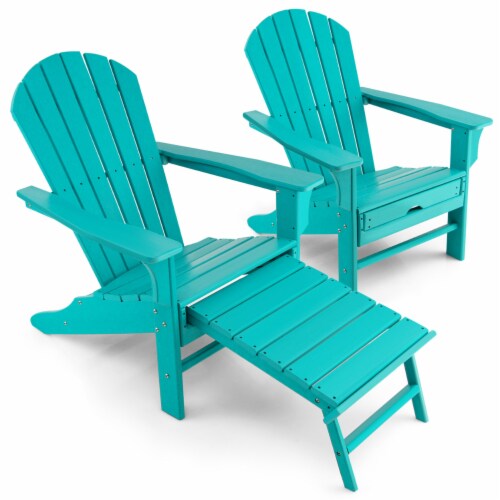 Gymax Set of 2 Patio Adirondack Chair HDPE Outdoor Lounge Chair w
