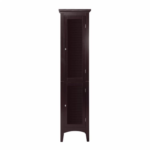 Elegant Home Fashions Wooden Bathroom Cabinet Standing Tall Unit Brown ELG-598 Perspective: front