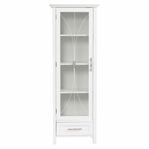 Elegant Home Fashions Delaney 1-Door Linen Cabinet, White