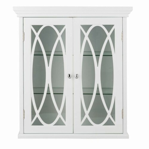 International Concepts ELG-637 Florence Two Doors Wall Cabinet, Tempered Glass - 24 H in. Perspective: front