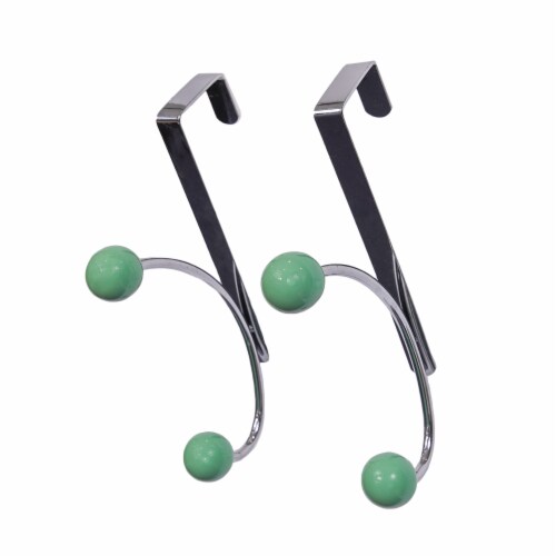 Elegant Home Fashions Single Hook Over The Door Hanger Pack of 2 Teal OTD-3812 Perspective: front