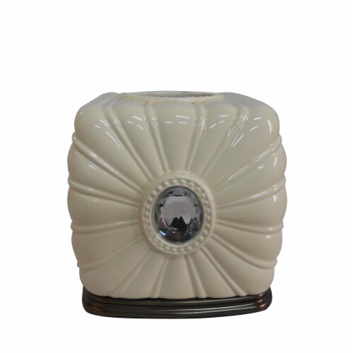 Elegant Home Fashions Bathroom Toothbrush Holder Stand Jemma Ivory AC13205 Perspective: front
