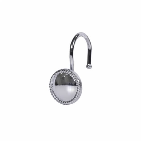 Elegant Home Fashions Bathroom Shower Curtain Hooks Set 12 Rope Chrome HK40121 Perspective: front