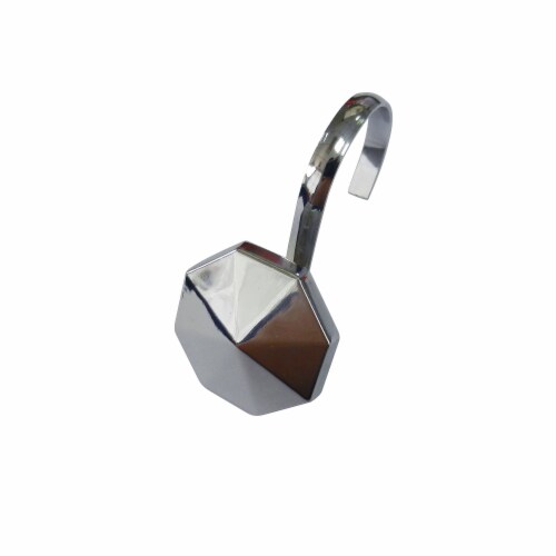 Elegant Home Fashions Bathroom Shower Curtain Hooks Set Octagon Bronze HK40166 Perspective: front