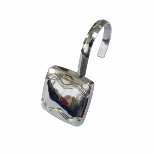 Elegant Home Fashions Bathroom Shower Curtain Hooks Set Wave Bronze HK40169 Perspective: front