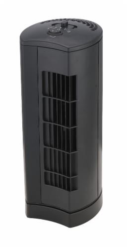 Cool Works Oscillating Mini Tower Fan - Black Perspective: front