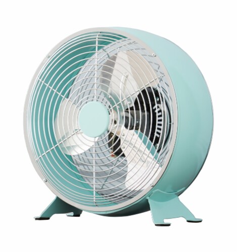 Cool Works Retro Drum Fan - Sea Foam Green Perspective: front