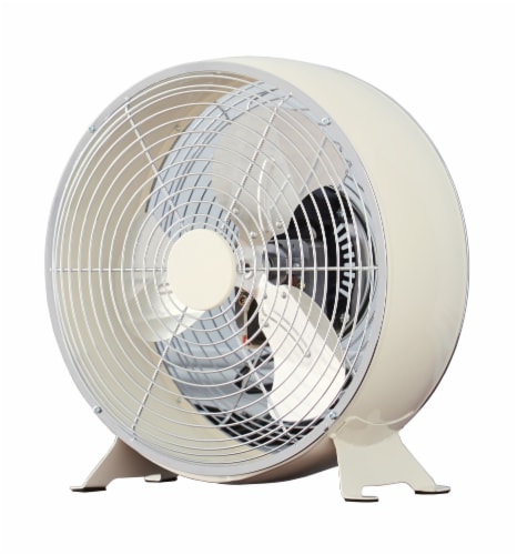 Cool Works Retro Drum Fan - Cream Perspective: front