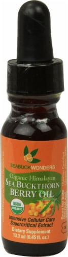 Seabuck Wonders Organic Himalayan Sea Buckthorn Berry Oil Perspective: front