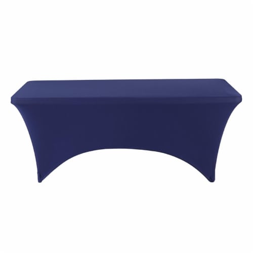 Iceberg 16536 8 ft. Stretch Fabric Table Cover, Blue Perspective: front