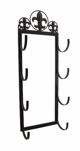 Brown Enamel Fleur de Lis 4 Position Rolled Towel Wine Rack One Size Gerbes Super Markets