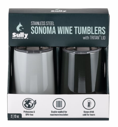 Sully Wine Tumbler - Grey/Black Perspective: front