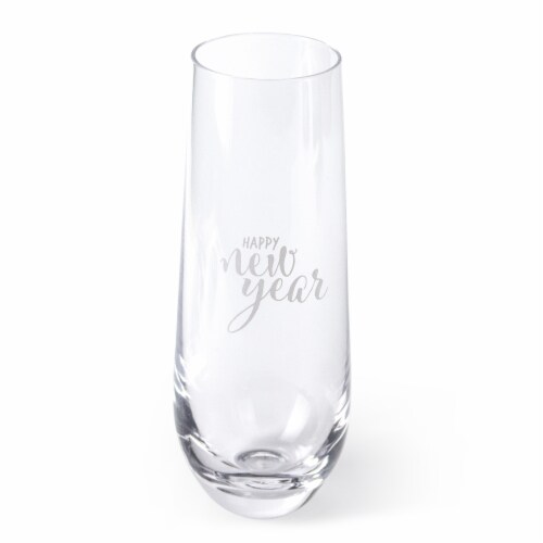 Sully Innovation Stemless Champagne Glass - Happy New Year Perspective: front