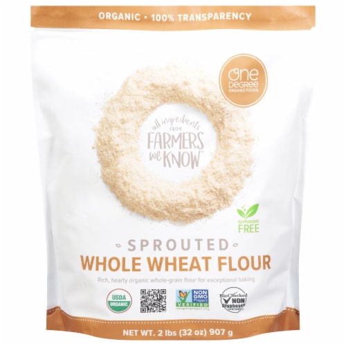 One Degree Organic Foods Flour Sprouted Whole Wheat Perspective: front