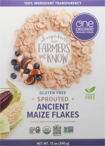 One Degree Organic Foods Ancient Maize Flakes Perspective: front
