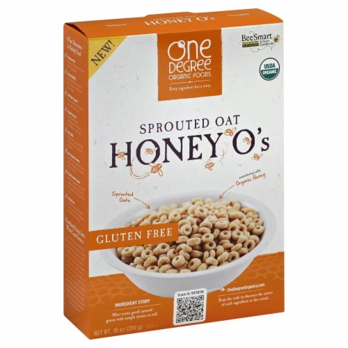 One Degree Organic Foods Gluten-Free Organic Sprouted Oat Honey O's Perspective: front