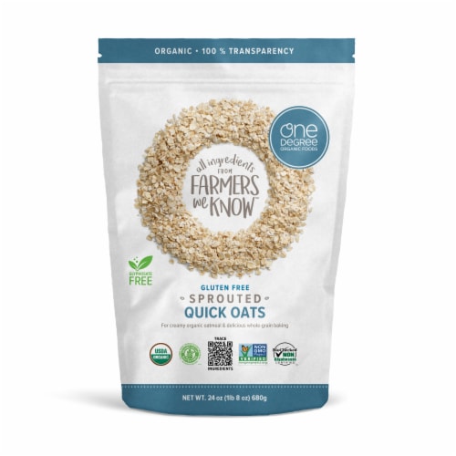 One Degree Organic Foods Sprouted Quick Cook Oats Perspective: front