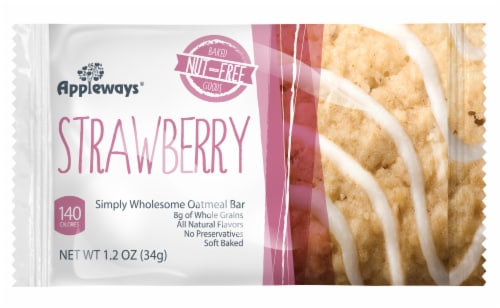 Appleways Strawberry Simply Wholesome Oatmeal Bar Perspective: front