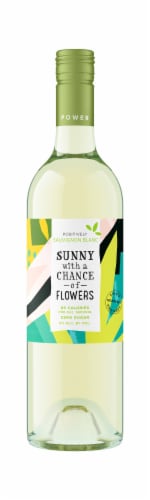 Sunny with a Chance of Flowers Sauvignon Blanc California Low Calorie White Wine Perspective: front