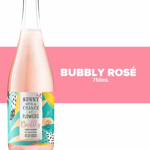 Sunny with a Chance of Flowers Bubbly Rosé Perspective: front